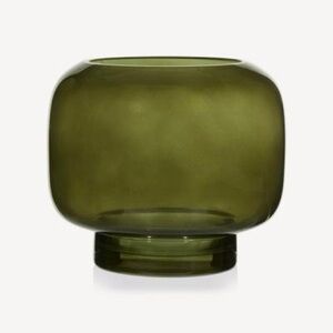 Medium Vintage Green Glass Candle Holder/ Home Decor Accent